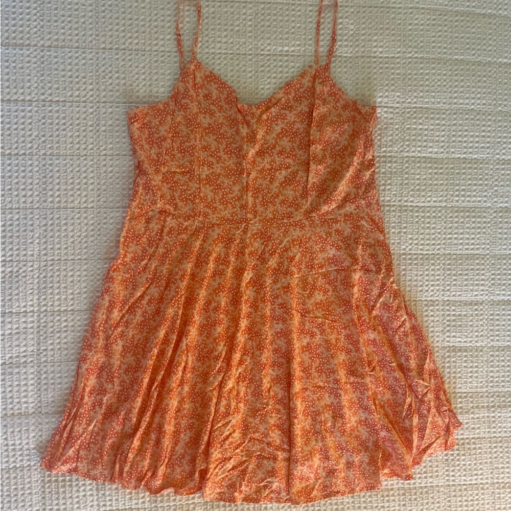 Old Navy Orange Star Printed Fit & Flare Plus Size Dress